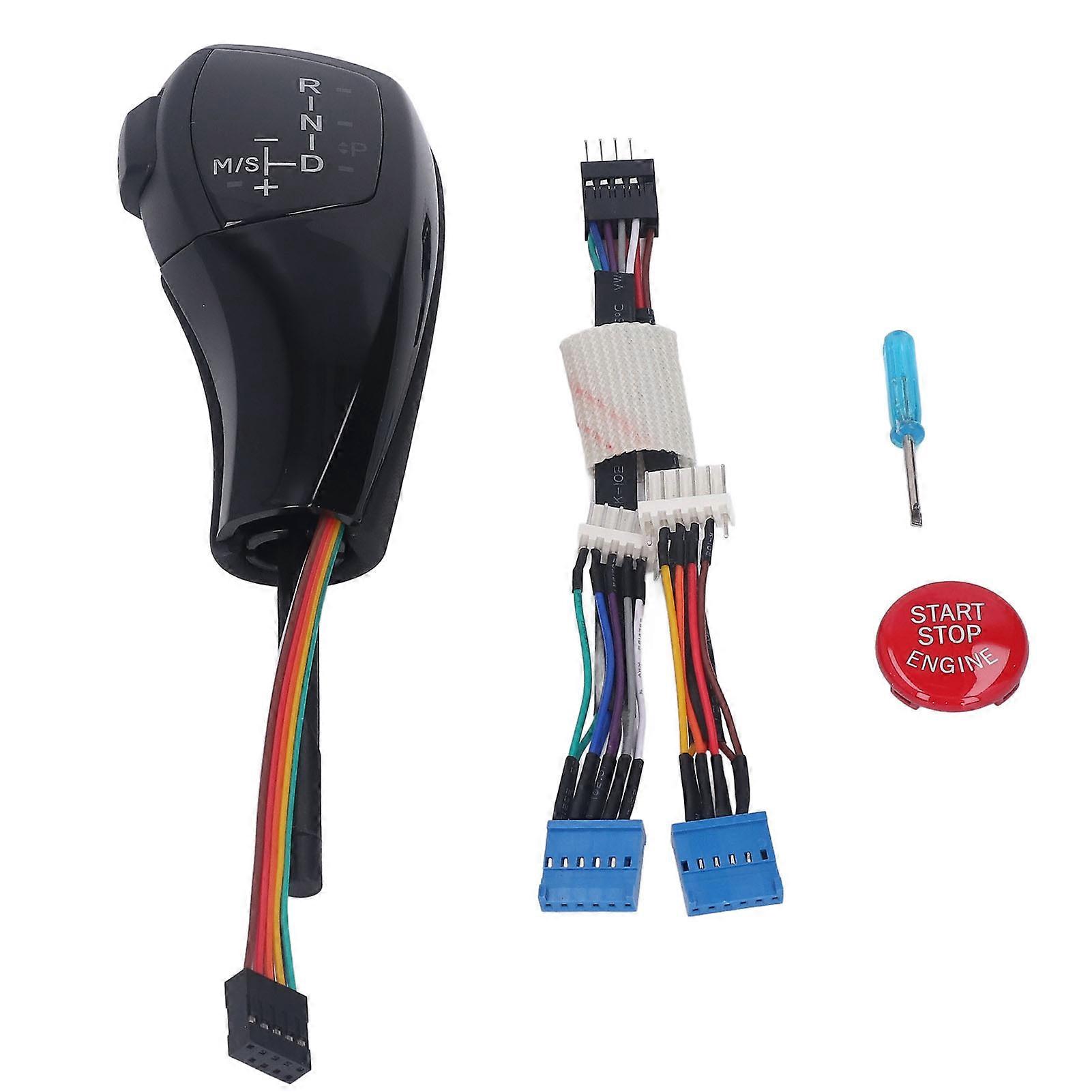 LED Gear Shift Knob Kit Red Start Button Cover for 6 Series E63 E64