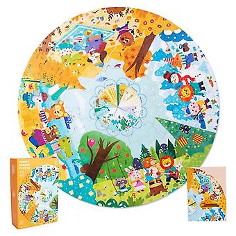 360 Degree Jigsaw Puzzle Spinner -20.9in Round Puzzle Holder Rotating Puzzle Table Puzzle Board For Gift-forest