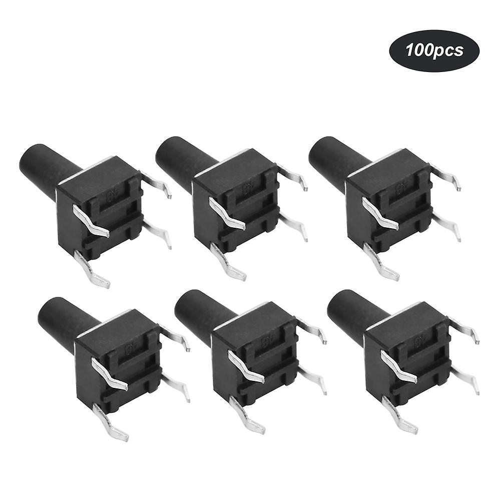 100PC Momentary Tactile Button Switch DIP 6x6x10mm DC12V 50mA