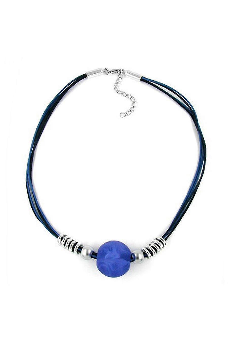 Necklace Beads Blue-matte & Chrome 50cm - Gl05732