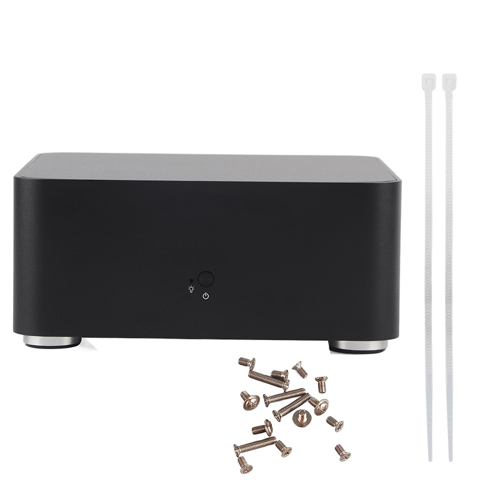 Mini ITX Computer Case Aluminum Alloy HTPC Case Mini PC Computer Case(L80 Black USB3.0)