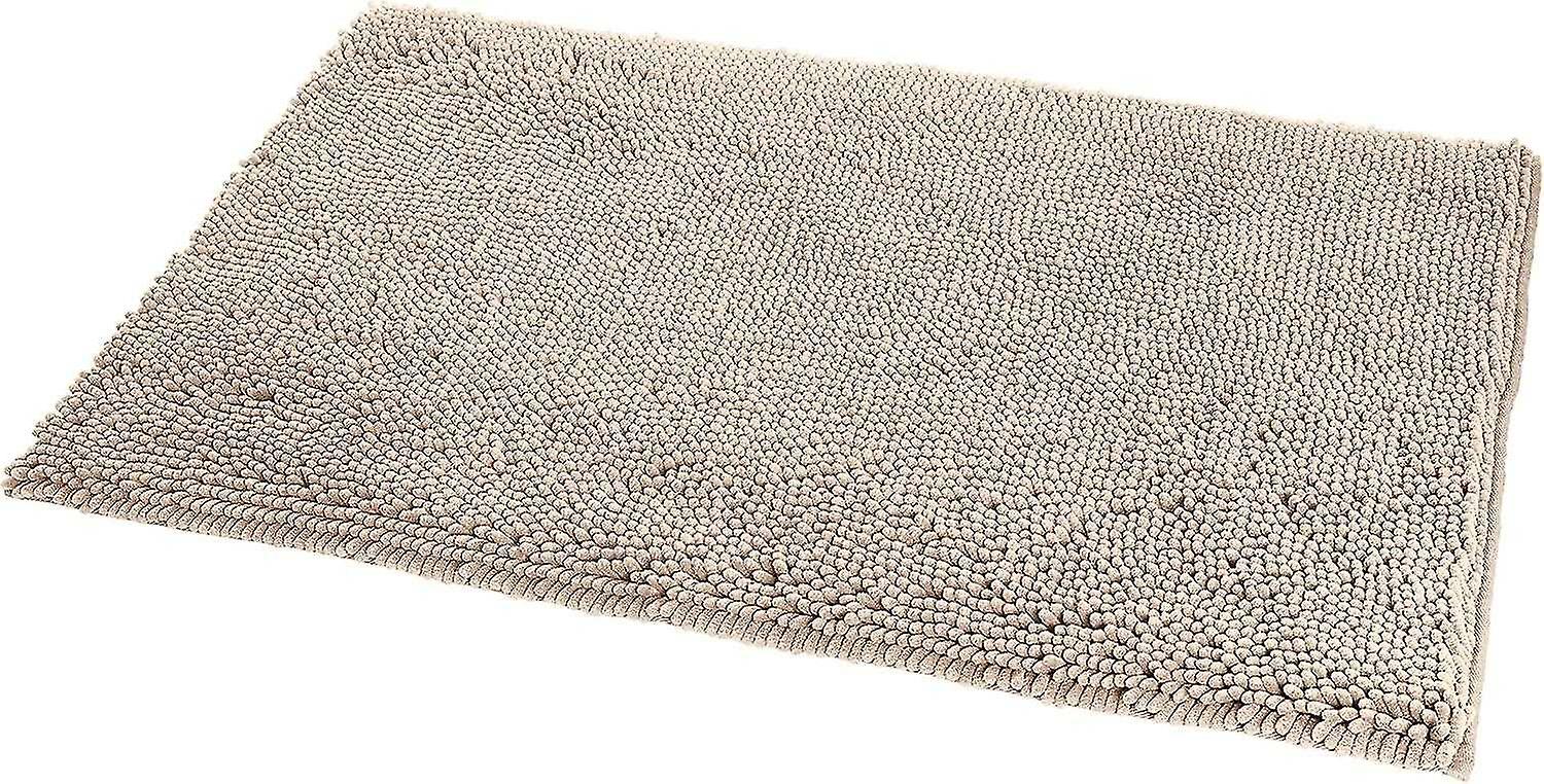 Long pile microfiber non-slip bath mat 40 x 60m Beige
