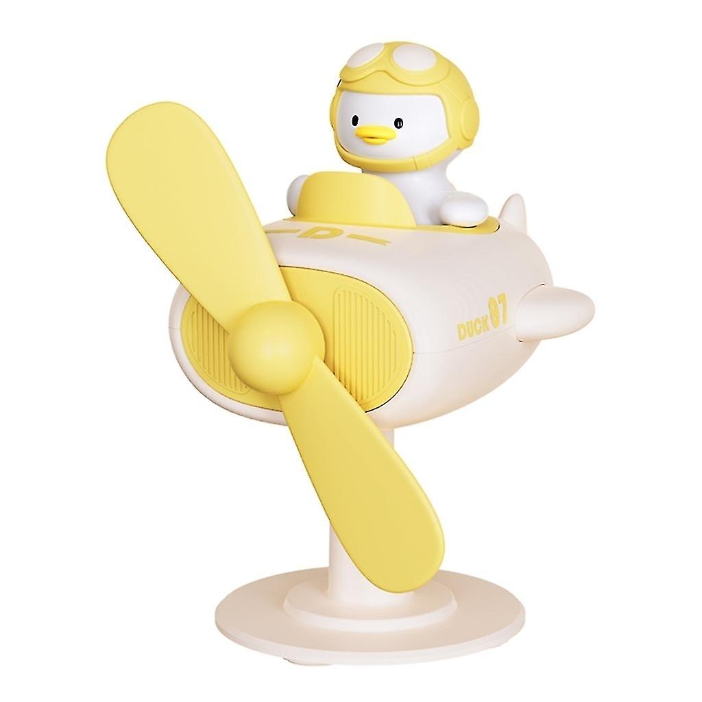 Cute Little Yellow Duck Pilot Style Usb Powered Multi-Angle Home Table Fan