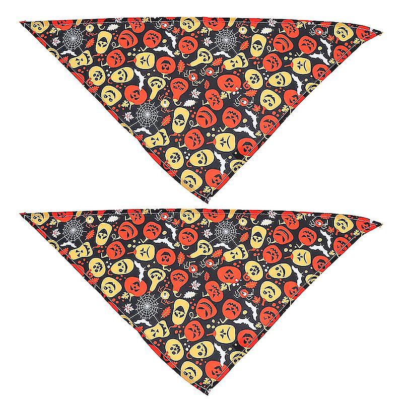 2pcs Dog Triangular Scarf For Halloween Decorations