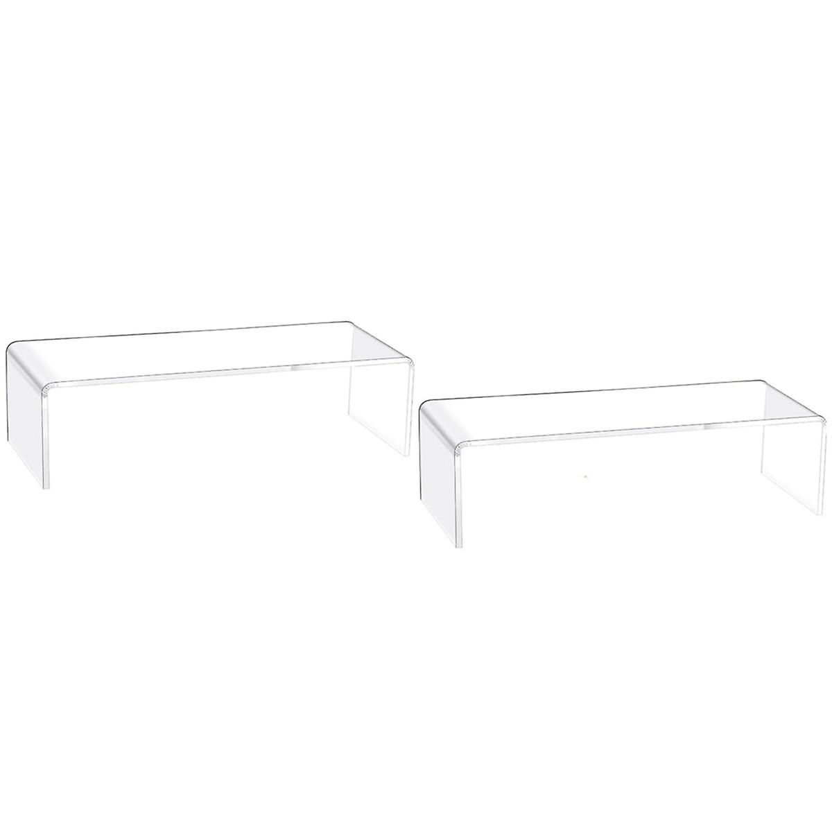 2 Pcs Acrylic Display Stands Acrylic Risers Dessert Table Display Set Rectangular Clear Display Sta