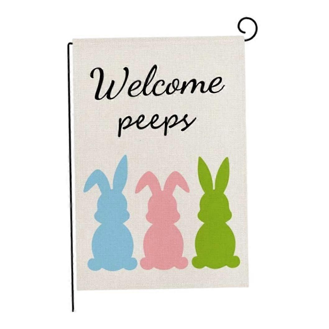 welcome easter flag Double sided print 1218 inch Vertical bunny banners