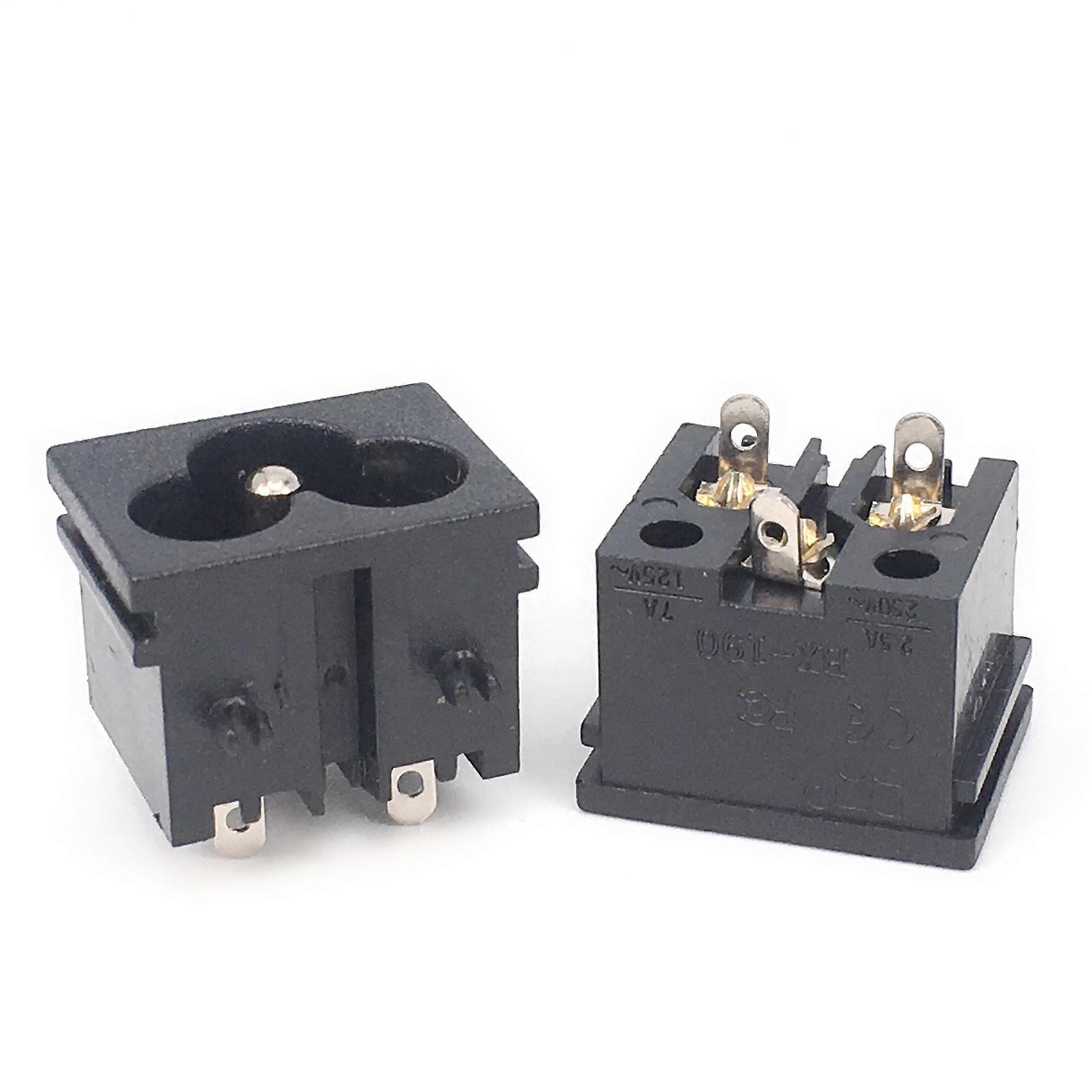 190-a04 Ac Power Socket, Iec 320 C6 Male Adapter, Overload Protection, Black Inlet Plug, 1pc