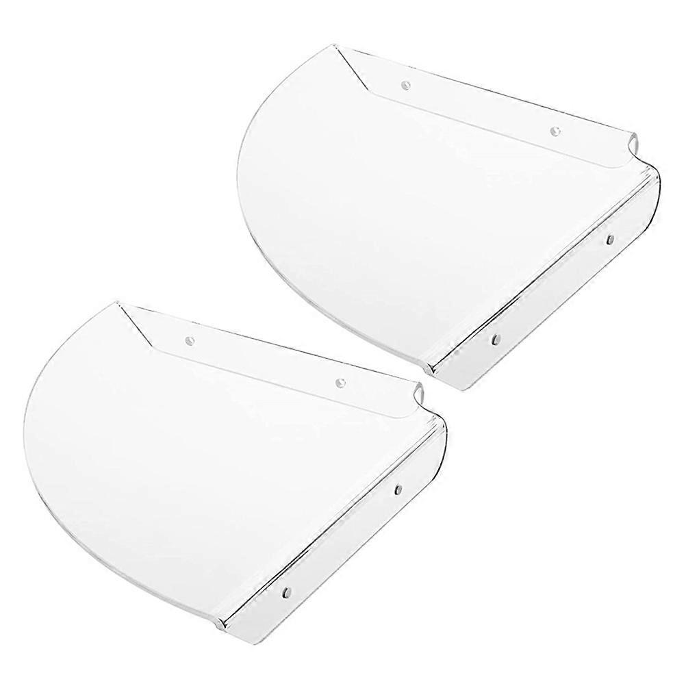 2pcs Transparent Wall-mounted Hanging Rack Floating Corner Shelf for Home