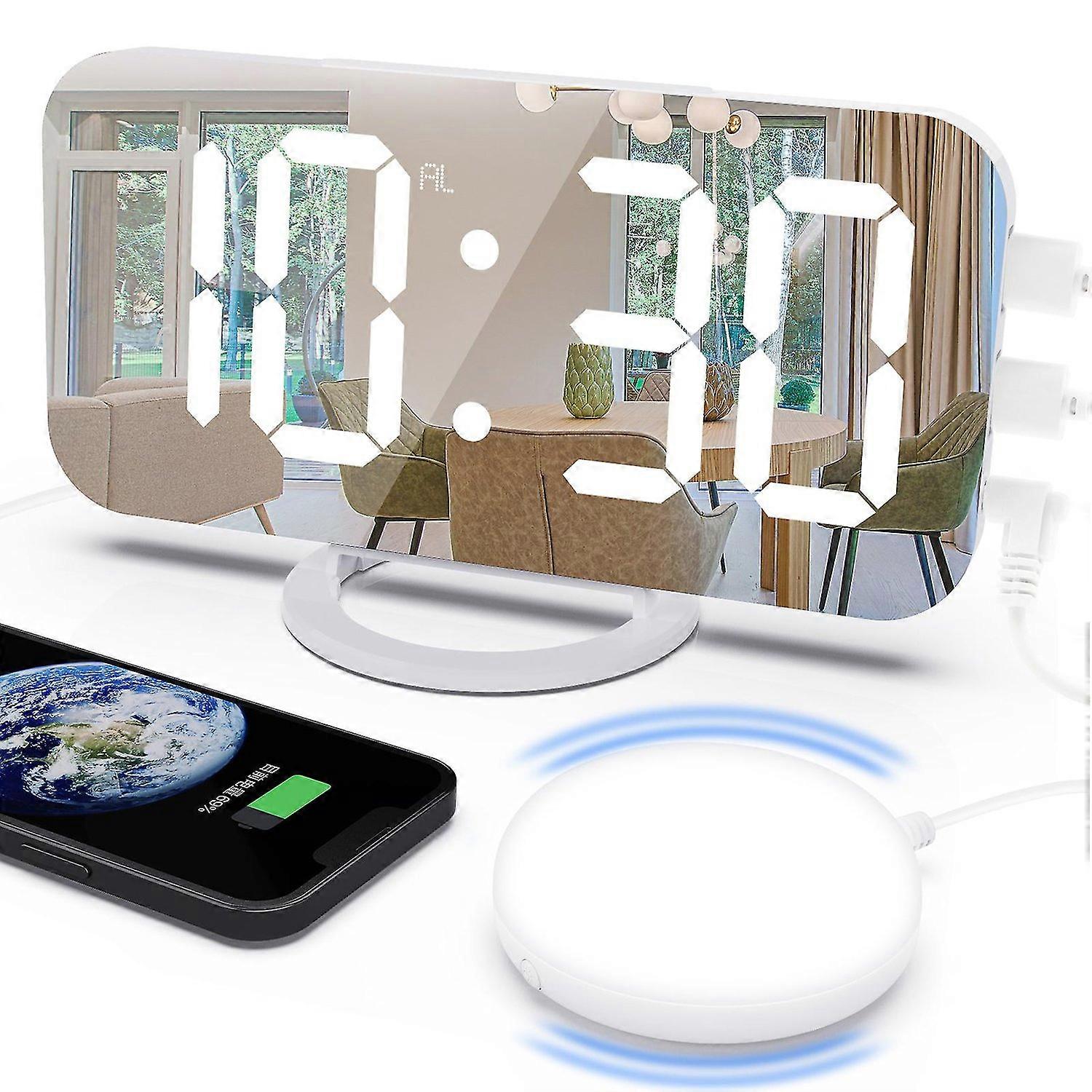 Loud Alarm Clock For Heavy Sleeper Vibrating With Bed Shaker Night Light Snooze