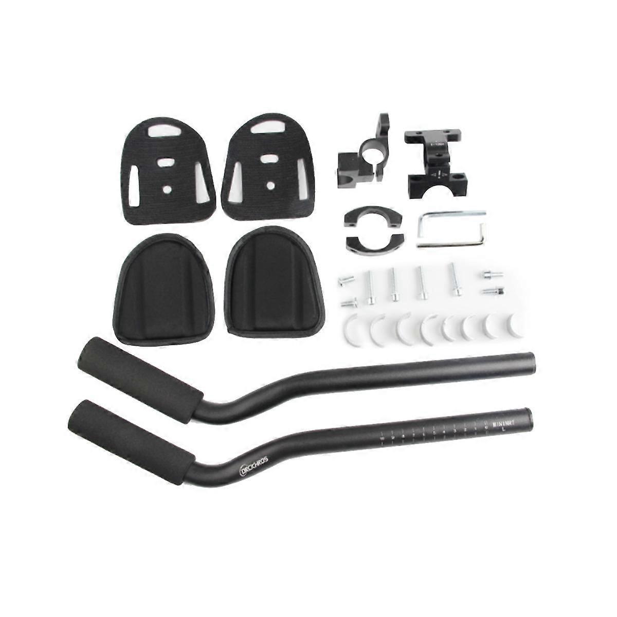 Bike Aero Bar, Aluminum Alloy Aero Bars for Road Mountain Bike, Bicycle Racing TT Handlebar Clip on Armrest Bar