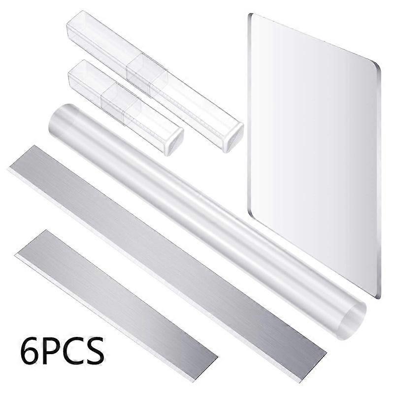 6pcs Acrylic Rods Pressed Clay Board Cutting Pieces