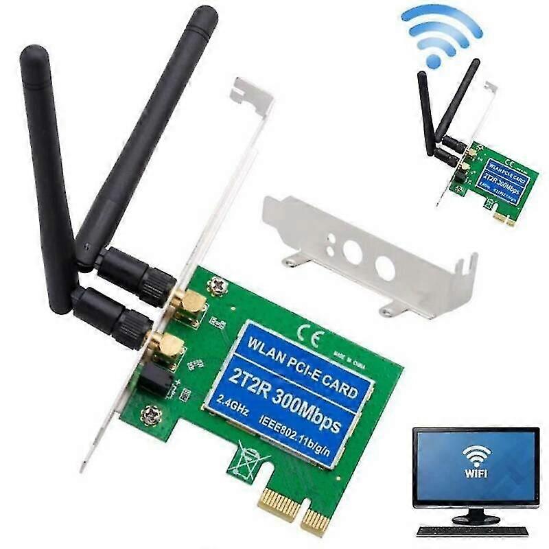wireless wifi card adaptor profile bracket 300mbps windows pci-express
