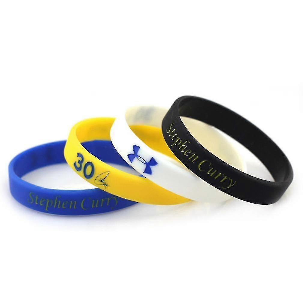 4pcsスティーブンカリーリストバンドバスケットボールスポーツブレスレットシリコンストラップルミナスブレスレット
