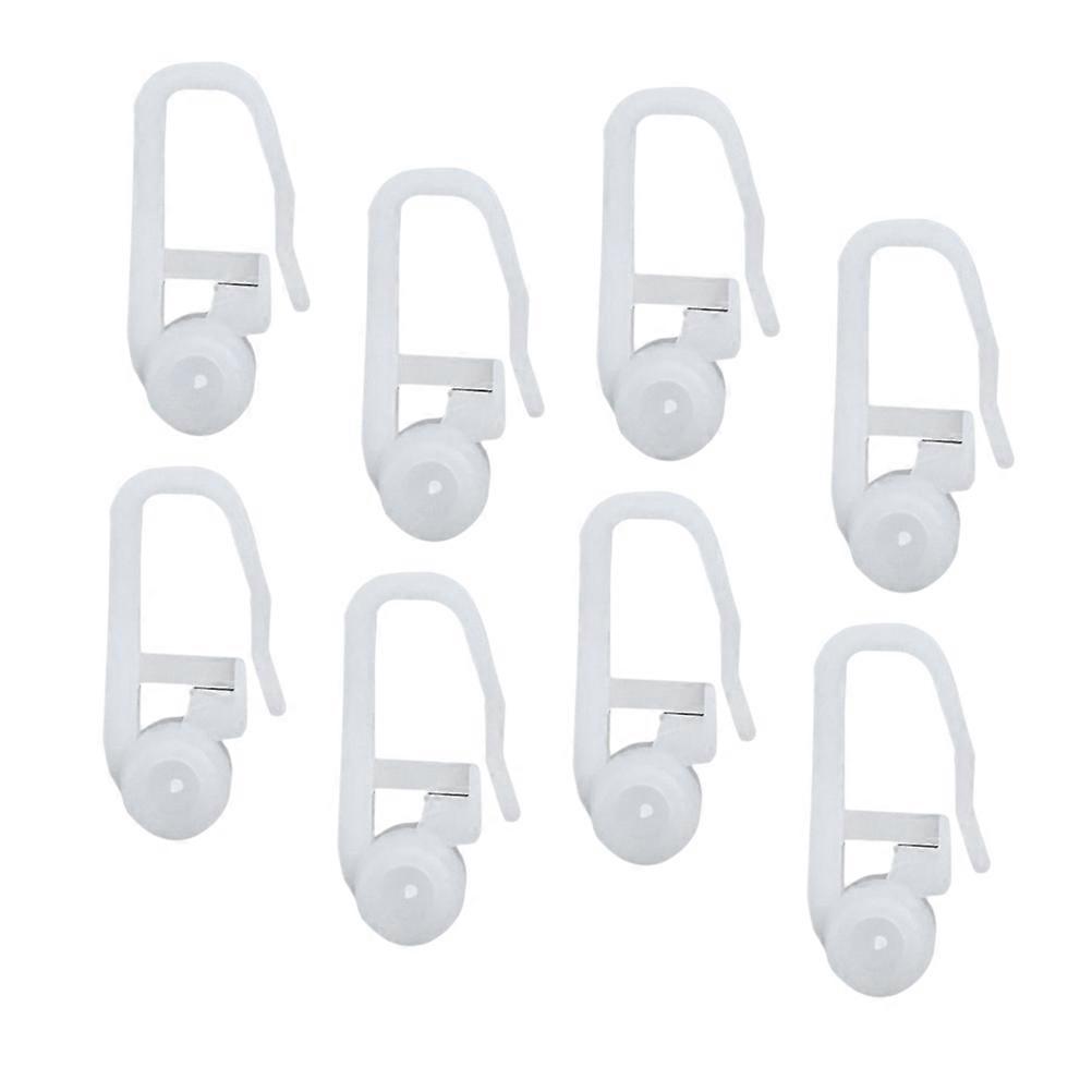 50 Pcs Bed Curtain Special Hook Accessories Curtain Hanging Ring Curtain Roll Universal Curtain Roller Blind Sliding Curtain Hooks with Ball Track (Wh