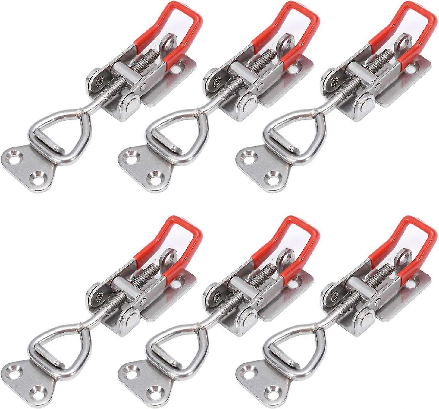 6pcs Toggle Latch Metal Clasp Adjustable Lever Latch for Box, 100kg/220lb Load Capacity Quick Latch Clamping Cap for Case, Box, Trunk, Cabinet