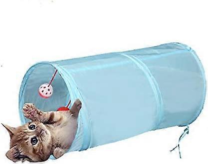 Interactive, foldable and lightweight 5-tunnel maze in crinkle fabric with pom pom and bells for cats, small rabbits, kittens, puppies, ferrets or gui