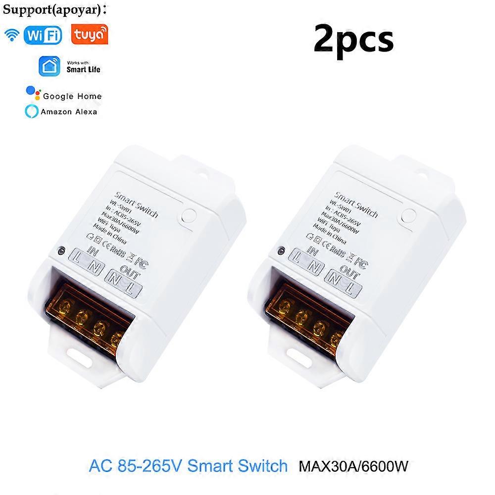 Wifi 30A Relaismodul 85-250V 220V Smart Switch 6600W RF Controller SmartLife Tuya Fernbedienung Alexa Google Heimautomatisierung