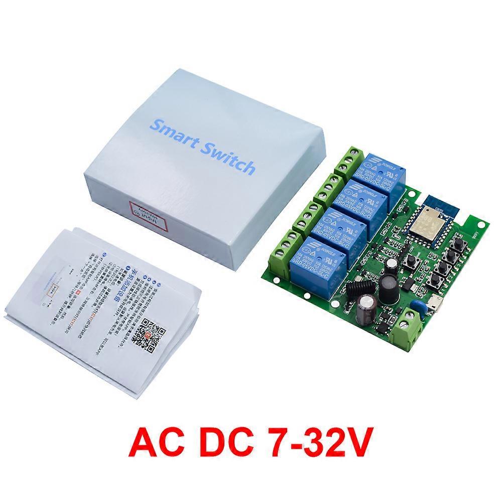 4CH Tuya WiFi Smart Breaker Light Switch DIY Home Universal APP Trådlös fjärrkontrollmodul Fungerar med Alexa Google Home