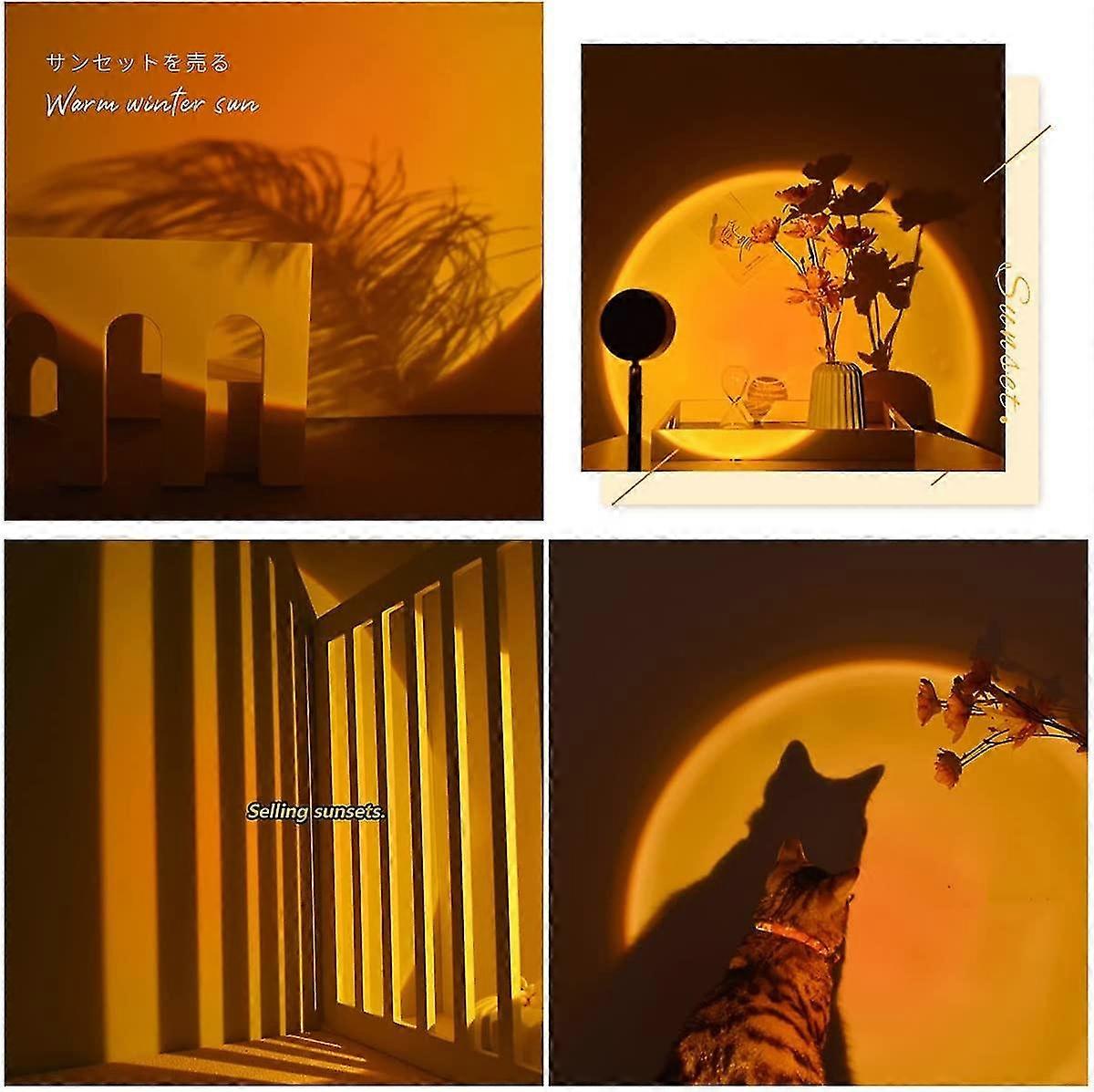 2025 New Sunset Lamp 360 degree projector lamp with LED light, for taking photos and adjusting the atmosphere in the living room, studio and bedroom