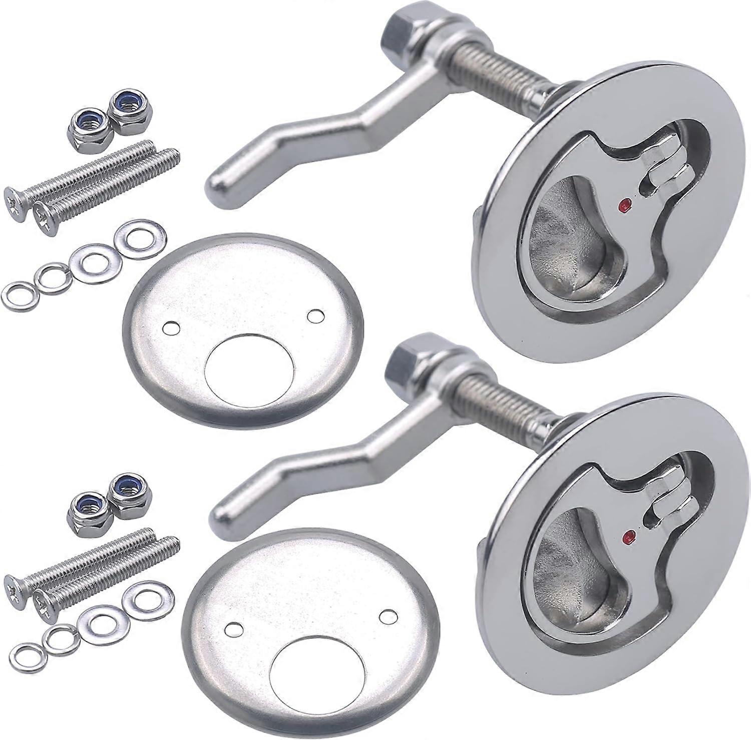 Boat Cam Latch,Marine Hatch Latch Flush Pull Handle Latch Stainless Steel W/Fasteners