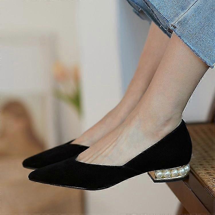 Herbst Damen Flats Perlenabsatz Slip-on Flats Spitzschuh Abendschuhe