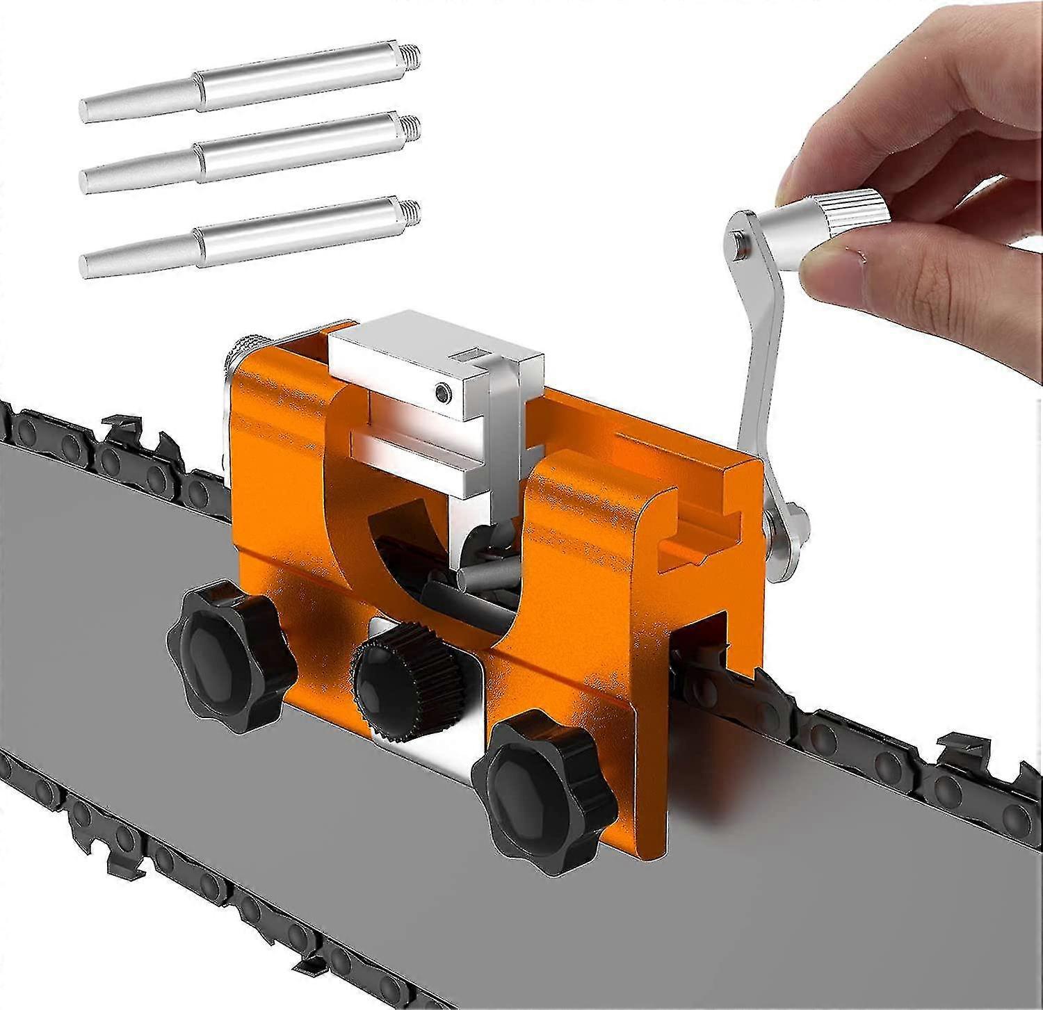Chainsaw Chain Sharpening Jig, Portable Hand Crank Chainsaw Chain Sharpening, Saw Chain Sharpener For All Types Of Electric Chainsaws