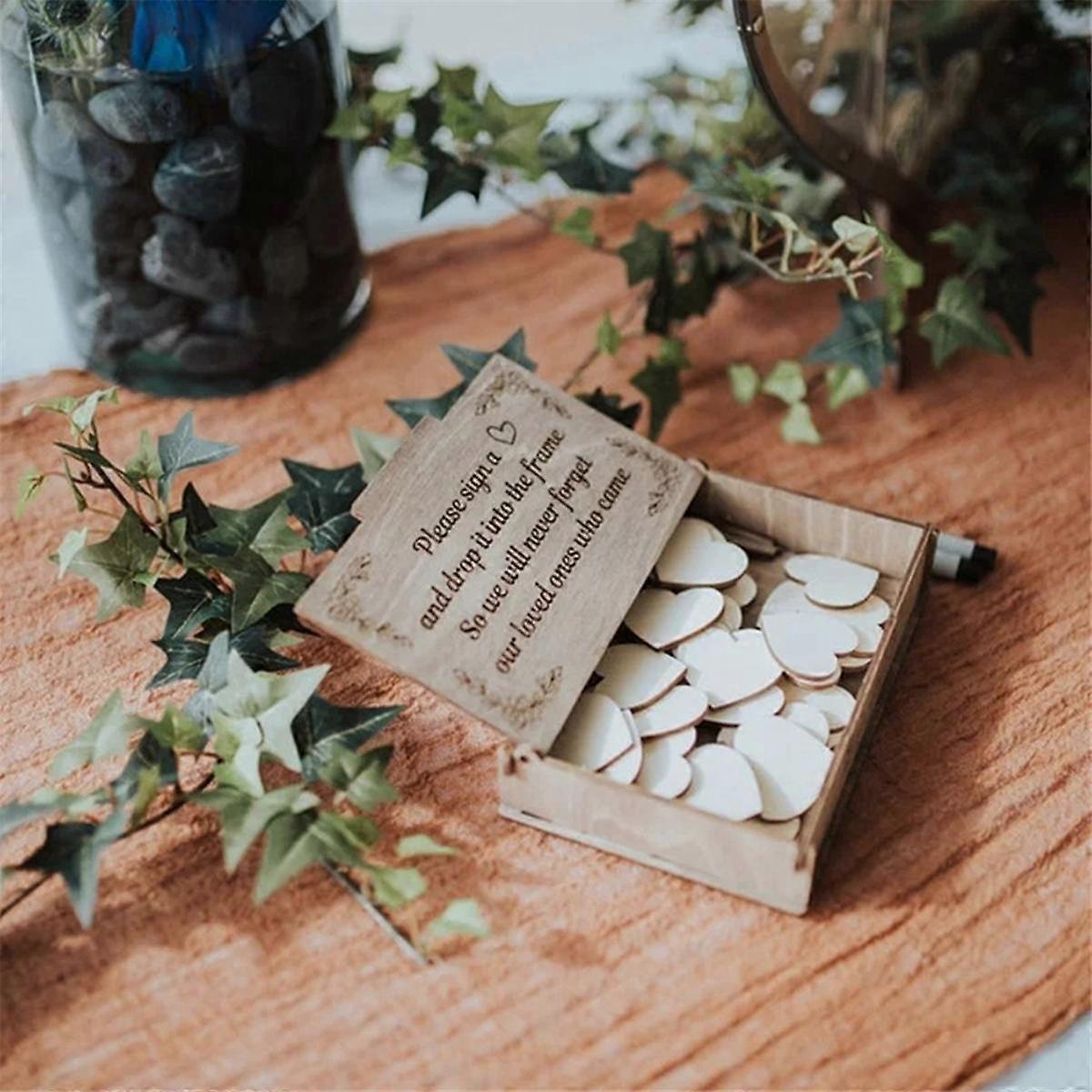 Wedding Guest Book Alternative Wedding Decor 3D Engraved Guestbook Guest Drop Box Welcome Card Wedd