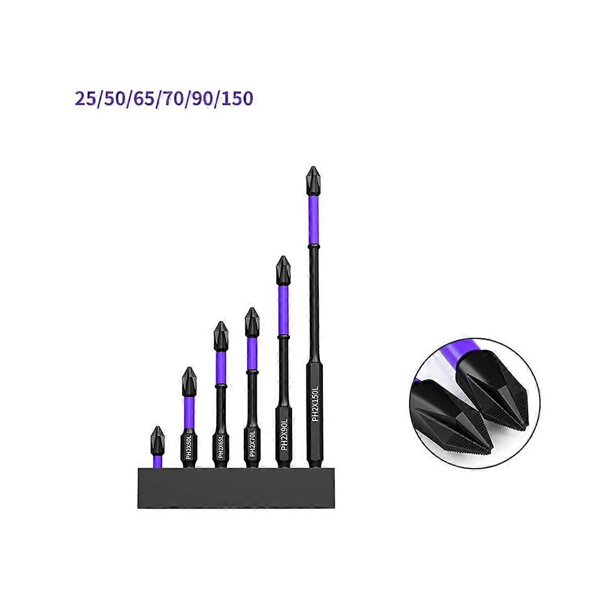 PH2 Magnetic Batch Head Crosses Screwdriver Impact Drill Bit Screw 70mm Non- Electric Screwdriver P