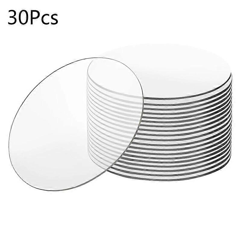 30Pcs Durable Acrylic Circle Disc Board for Crafts DIY Blank with Protective Paper for Frame Sign Painting Easy to Cut