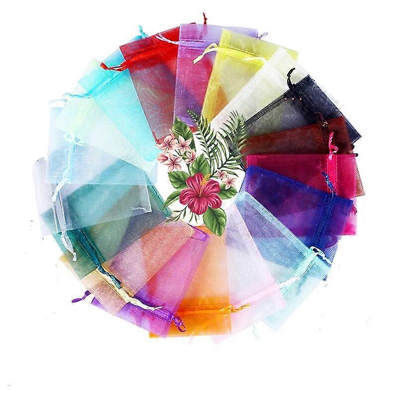 50Pcs Grape Fruit Protection Netting Bags with Drawstring for Trees Garden Cover Mesh Bags to Protect Plants from Birds Squirrel