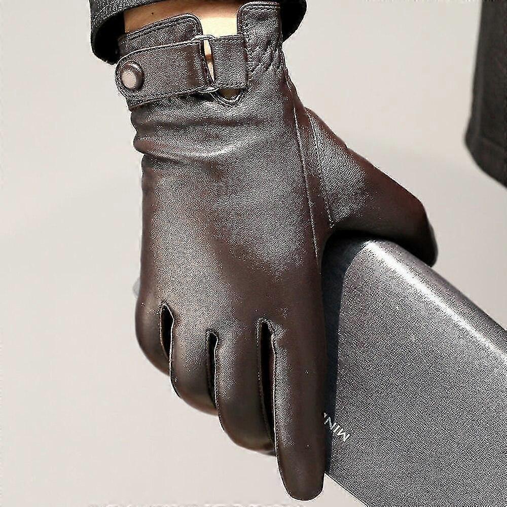 Winter Geniune Schafsleder Lederhandschuhe Herren Plus Samt Driving Warme Touchscreen Fäustlinge