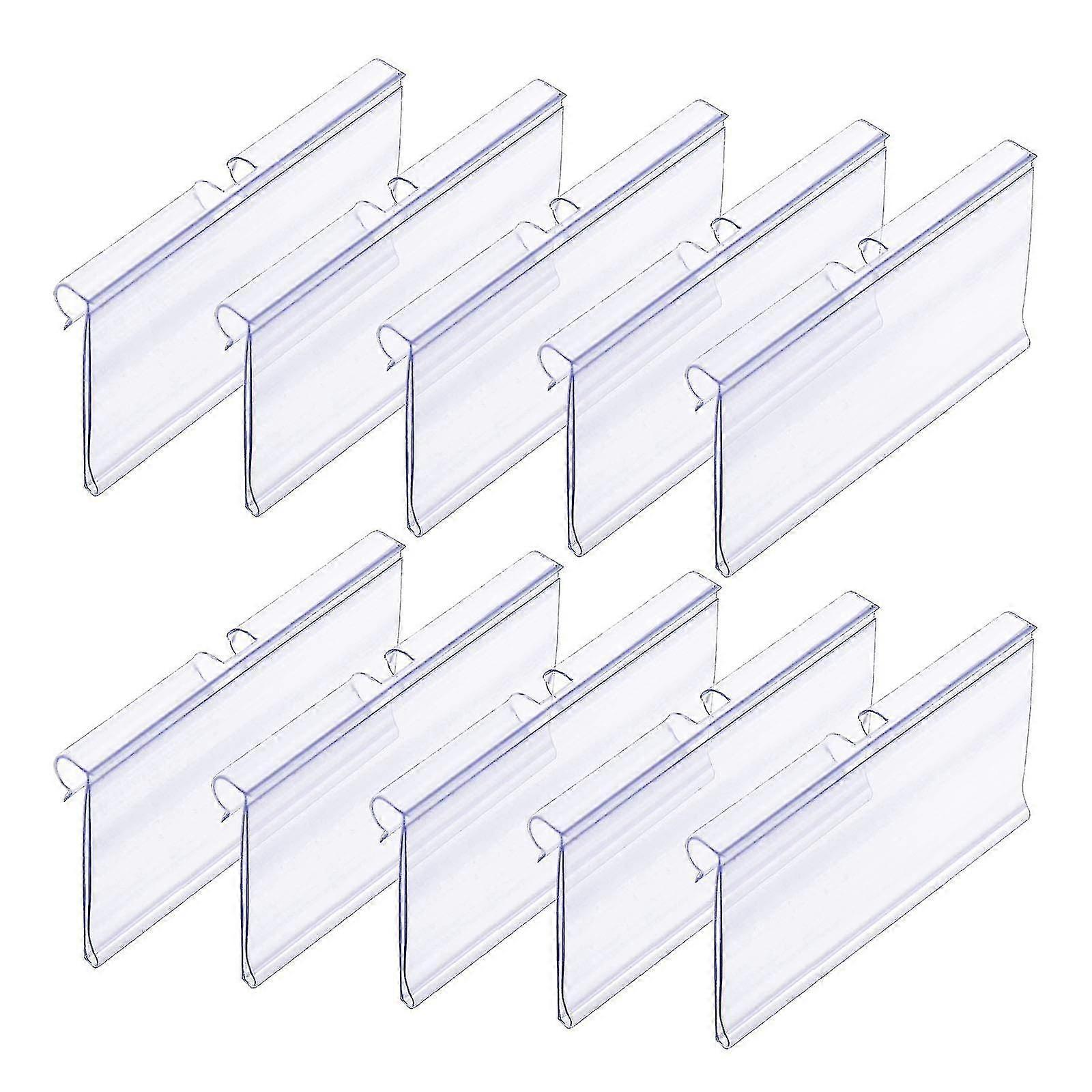 50 Pcs Clear Plastic Label Holders For Wire Shelf Retail Price Label, 8cm X 4cm Basket Labels Clip On Labels For Storage Bins