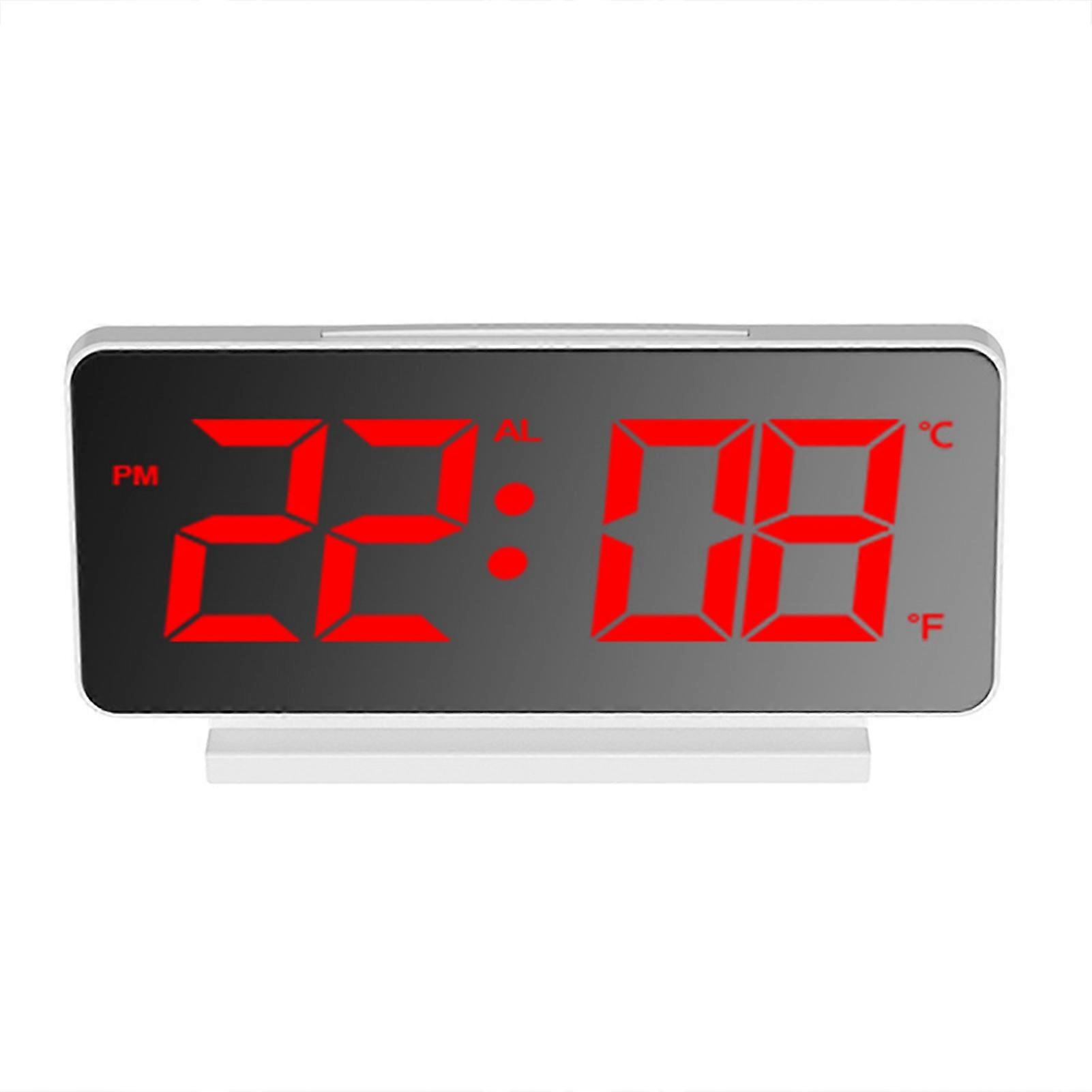 Alarm Clock LED Temperature Display Wake Up Bedroom / Thermometer Snooze Mirror Multifunctional Sleeping Desktop Clocks