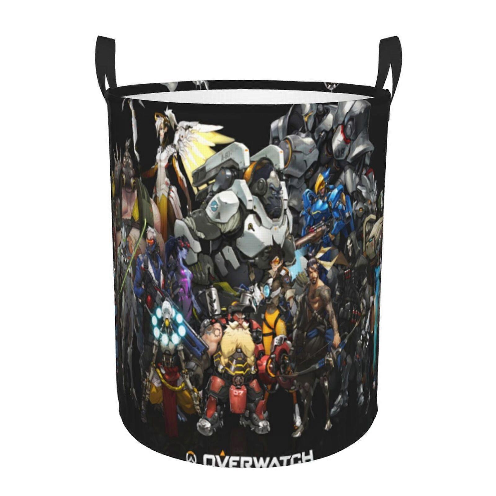 Overwatch Wäschekorb, zusammenklappbarer Wäschekorb, Schmutzwäschekorb, wasserdichter Wäschekorb, faltbarer Waschkorb SYS26966