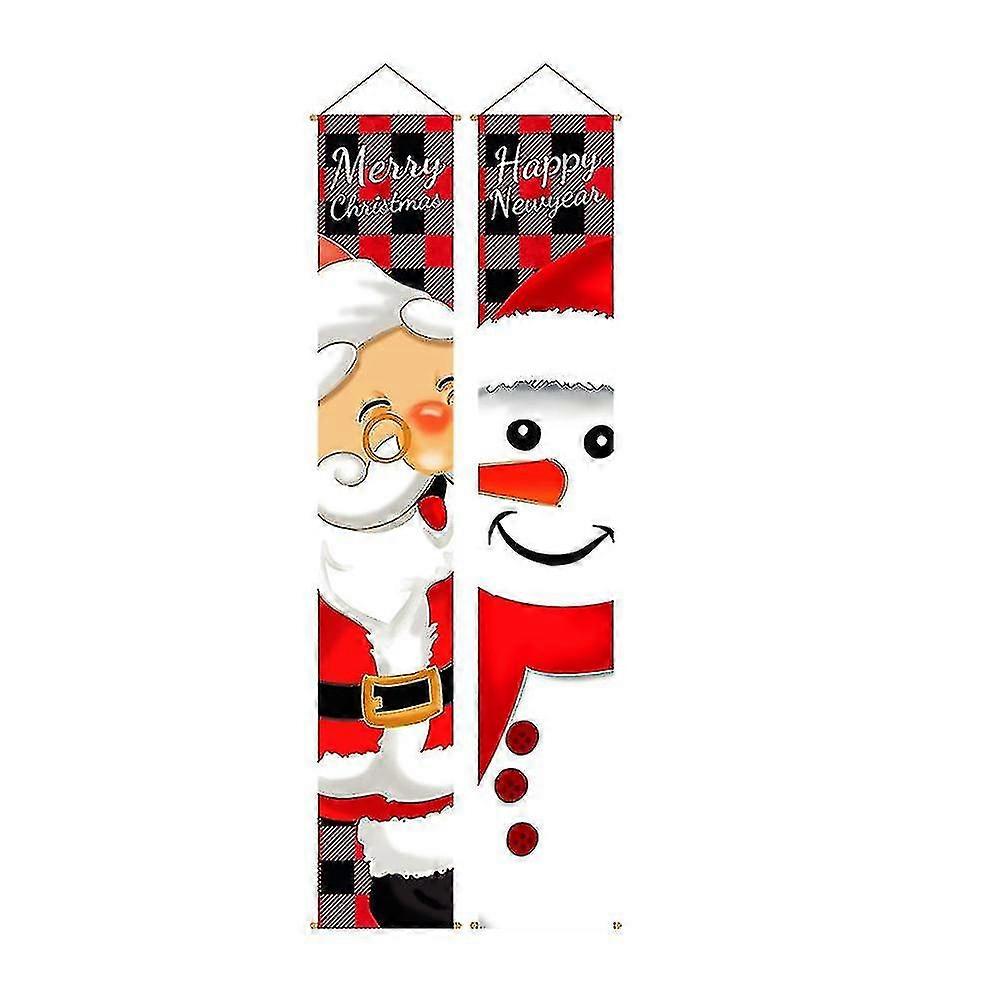 Couplets Compatible With Xmas Festive Merry Christmas Front Porch Sign Decor A