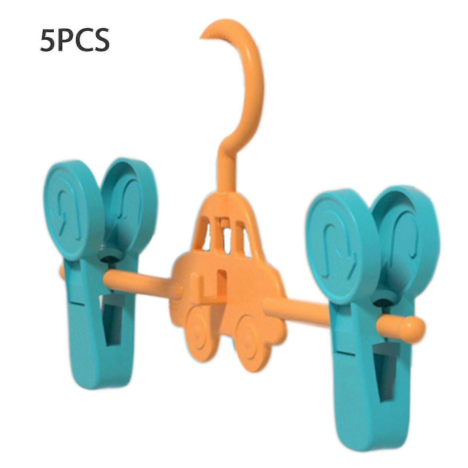 Baby Coat Hangers With Trouser Clips Extendable Children\'s Clothes Airer With Rotatable Hooks For