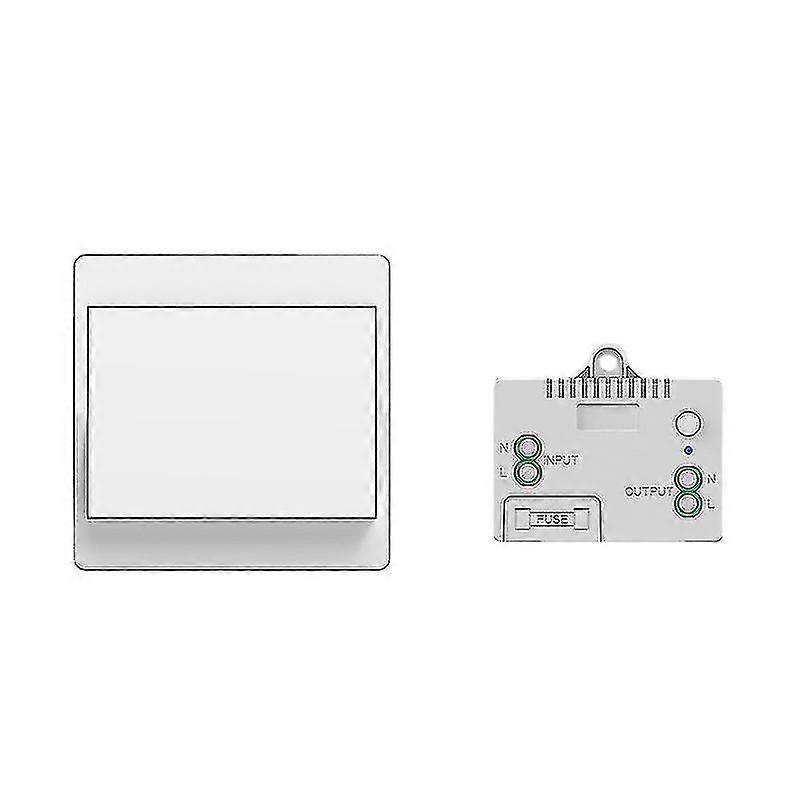 Mini Wireless Light Switch Kit, No Wiring No Battery Easy Installing (1 Rf Switch And 1 Recevier)