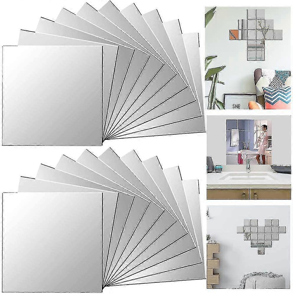Square Mirrors Adhesive Mirror Stickers Mirror Wall Sticker Square Mirror Wall