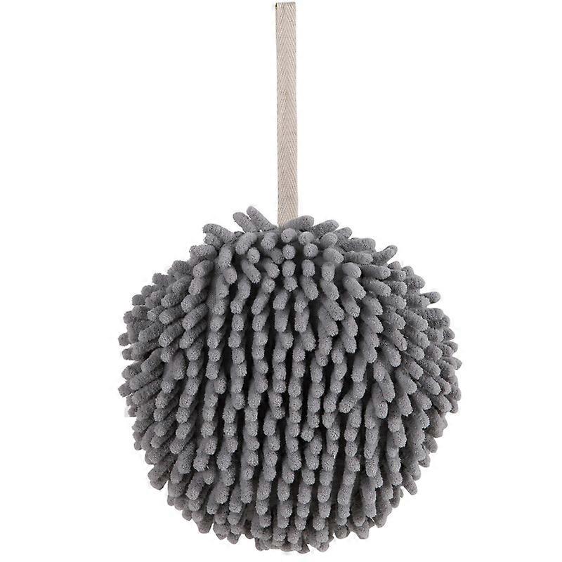 2pcs Chenille Hand Towels Kitchen Bathroom Hand Towel Ball with Hanging Loops Quick Dry Soft Absorbent Microfiber Towels