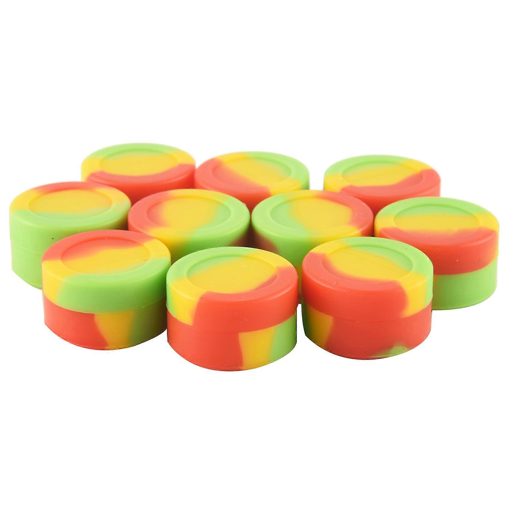 10 Pcs 5Ml Silicone Wax Containers Assorted Colors Multi Use Non Stick Wax Oil Storage Jars