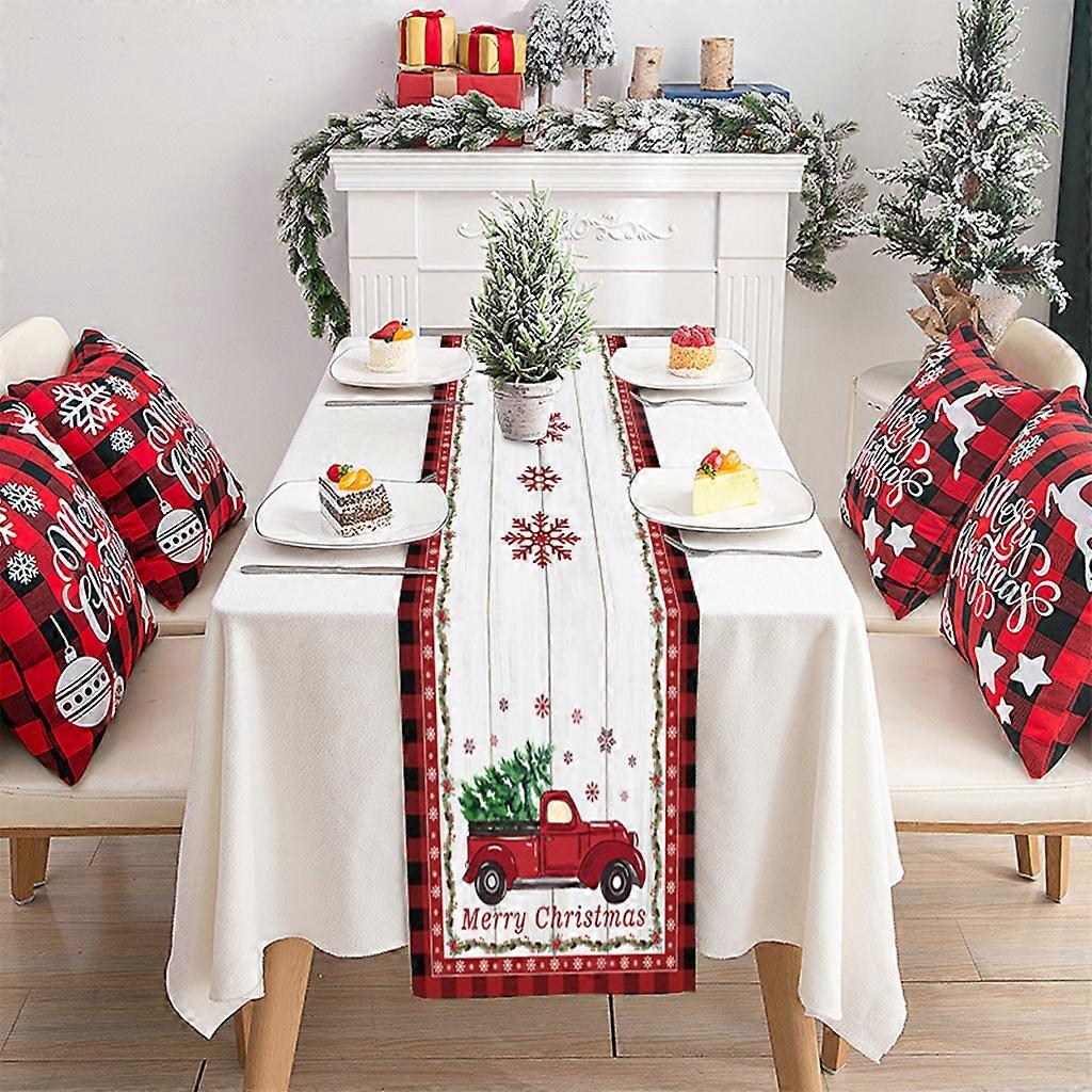 Christmas Table Runner Restaurant Dining Room Table Decor Accessory Equipment