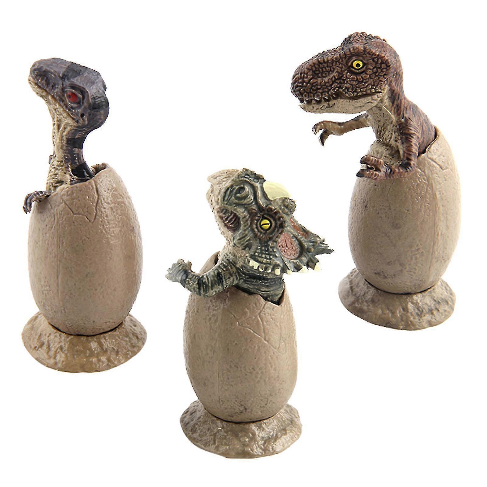 3pcs Mezza schiusa di dinosauri Shell Broken Dinosaur Model con base