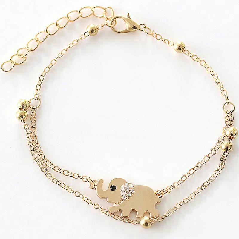 Gold elephant anklet for women