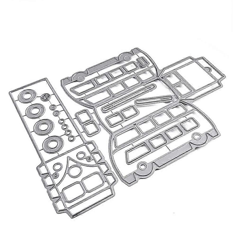 Bus Balloons Metal Cutting Die DIY Scrapbook Paper Cards Photo Stencil Mold