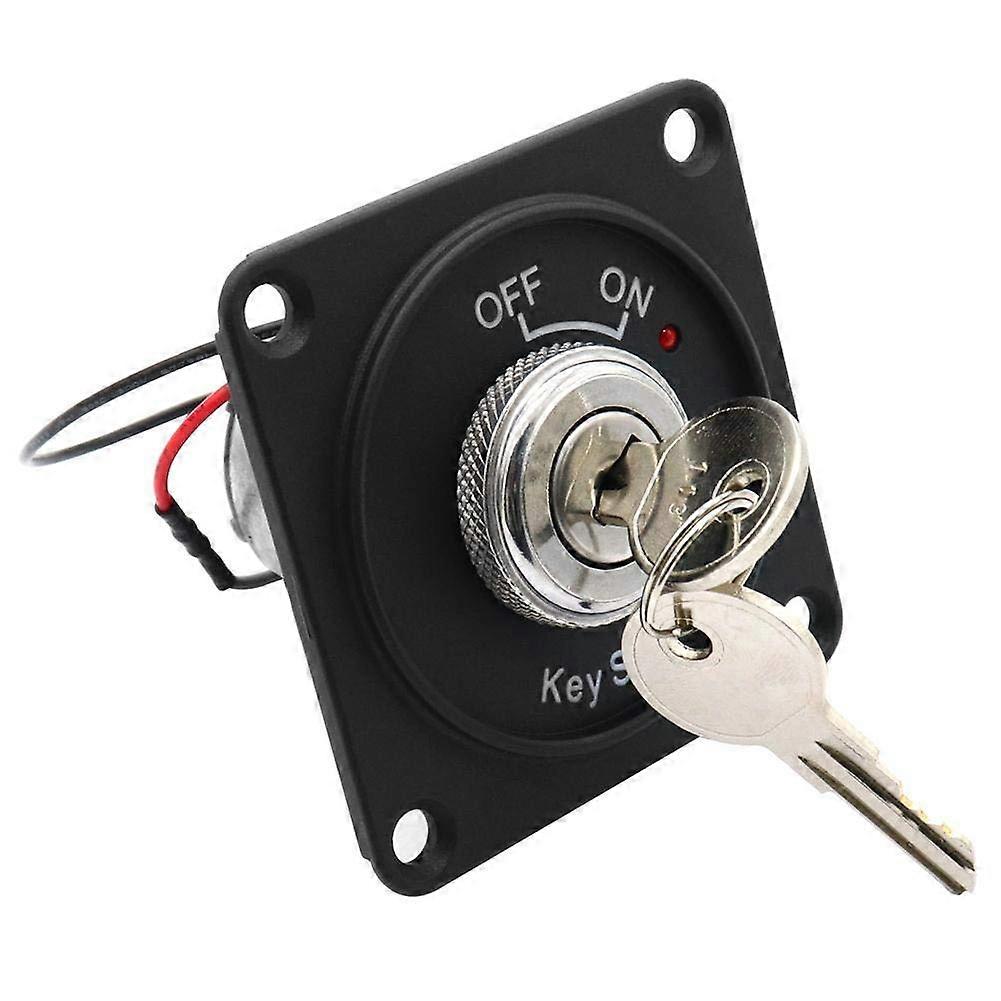 DC 12V 10A 2 Position Ignition Switch On/Off Key Switch with Panel + 2 Keys