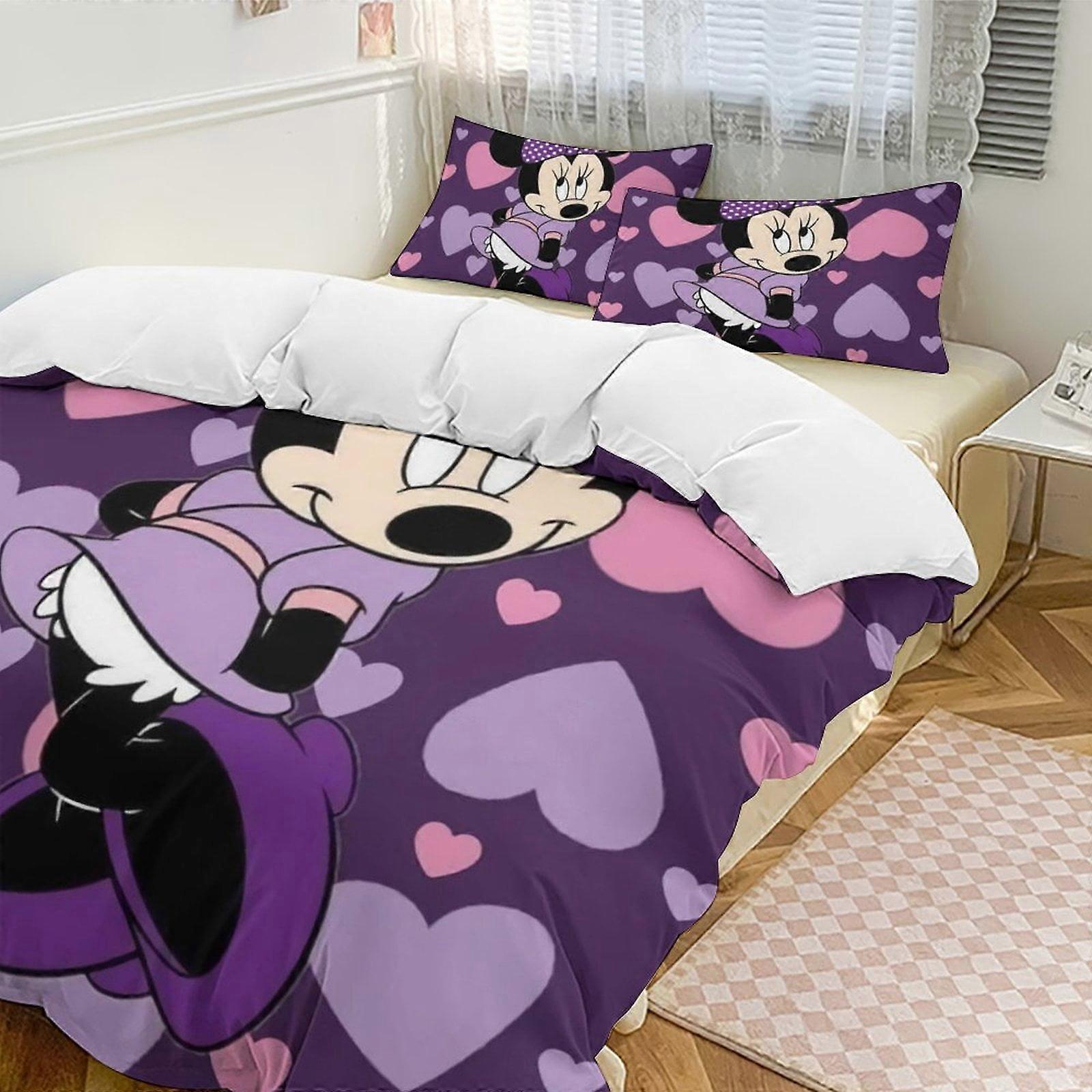v4118  Bed Sheets Bedding Minnie MouseCartoon Collection 3-Piece Comforter Set, Personalized Bedding Decor for Kids And Teens  Bed Sheets  yuq4118