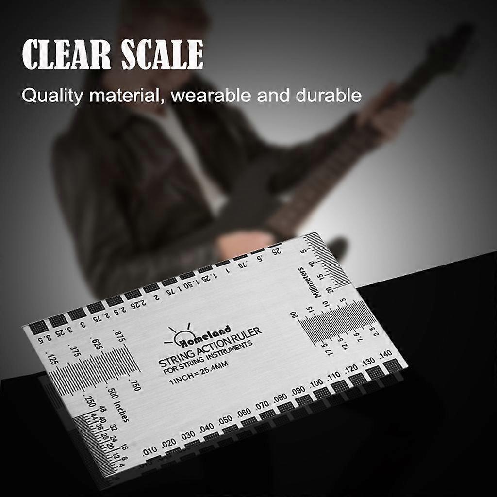 MagiDeal String Instrument String Action Ruler Gauge for Guitar Luthier Tool Set Kit