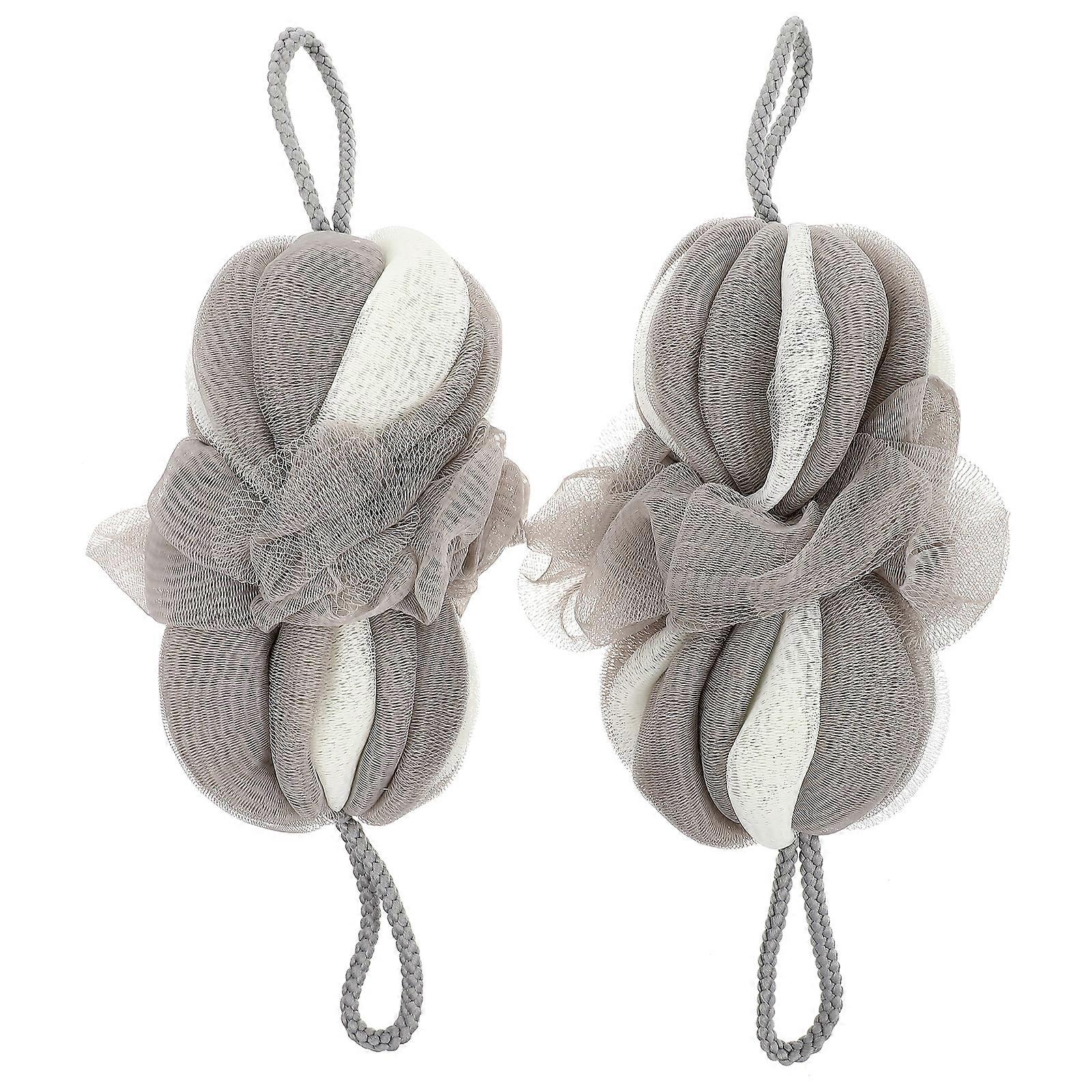 2 قطعة عملية طويلة دش الكرة جميل مرنة حمام زهرة رغوة حمام الكرة