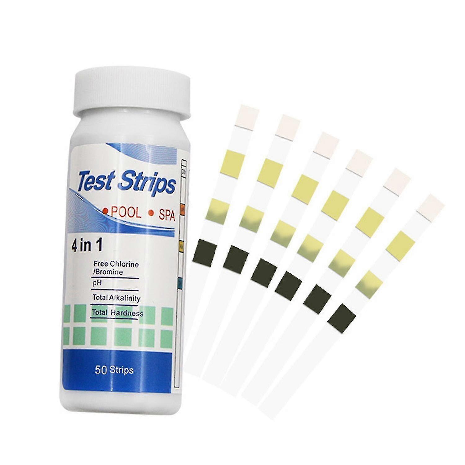 50pcs Water Quality Test Strips Precise 4 In 1 Multi-function Residual Chlorine Tester For Swimming-zzy