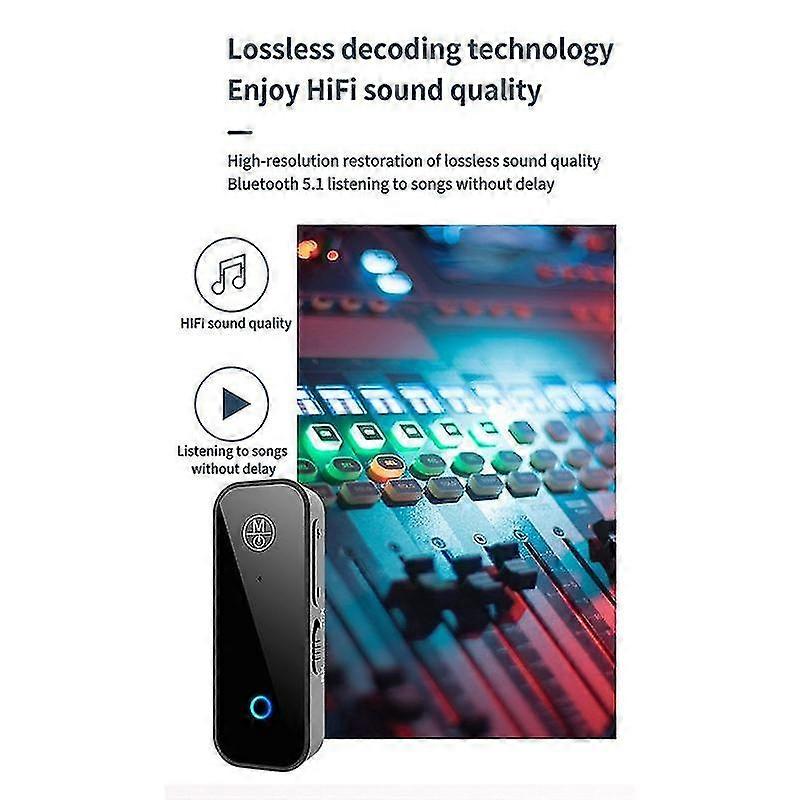 Lavalier Wireless Bluetooth Audio Receiver Transmitter Bt5.1 3.5mm Aux Car Audio Adapter Support Ha